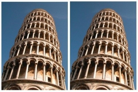 The Leaning Tower illusion